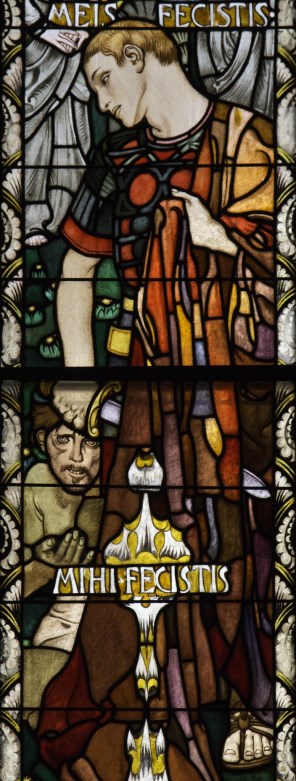 걸인에게 망토를 나눠주는 성 마르티노_by Josef Mehoffer_photo by Lawrence OP_in the Cathedral of St Nicolas in Fribourg_Switzerland.jpg